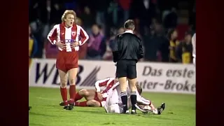 Sinisa Mihajlovic against Bayern Munich in the 1991 Champions League semi final