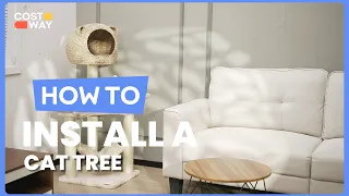 How to Install the Cat Tree with Condo Hammock and Rotatable Hanging Balls | PV10069 #costway #how