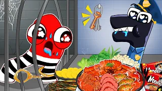 Police vs Thief Mukbang Challenge | Alphabet Lore Mukbang Convenience Store ASMR |Cartoon Animation