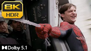 8K HDR | The Train Scene - Spider-Man 2 | Dolby 5.1