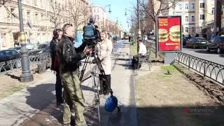 Уборка Чернышевского проспекта была прервана на 40 минут для съемок сюжета
