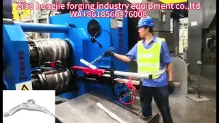 Control arm (aluminum) production line. Roll forging machine plays naughty.😂