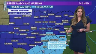 DFW Weather: Freeze Warnings and Freeze Watch in place for North Texas this week