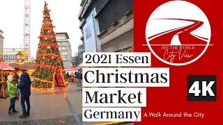 🇩🇪 ESSEN, Germany - Christmas Lights Walk 2021 ✨ 4K HDR Walking Tour 🇩🇪