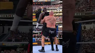 Brock Lesnar gave Omos a first class ticket to SUPLEX CITY! 🎟️🔥 #WrestleMania