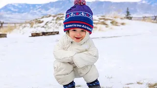 Baby's First Time Playing in Snow!!! SO CUTE!!!