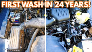 Detailing A 24 Year Old Engine Bay For the First Time! How To Clean Your Engine BAY & Restore It!