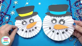 How to Make a Paper Snowman Decoration | Christmas Crafts