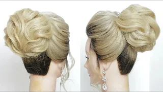 High Bun. Wedding Updo Hairstyle For Long Hair