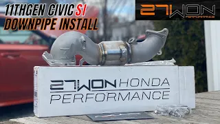 2022 Honda Civic SI 27WON downpipe install - 11th Gen Civic