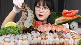 Raw Shrimp & Monkfish Liver Mukbang ASMR