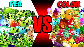 Team PEA vs COLOR PLANTS - Who Will Win? - Pvz 2 Team Plant vs Team Plant