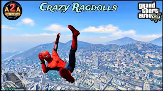 GTA 5 Spiderman Crazy Ragdolls | Jumping Off From Highest point (Euphoria Ragdolls, Funny Moments)