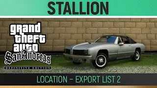 GTA San Andreas: Definitive Edition - Stallion Location - Export List #2🏆