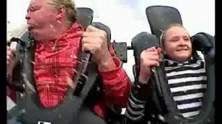 Dad Pukes all over daughter on Roller Coaster