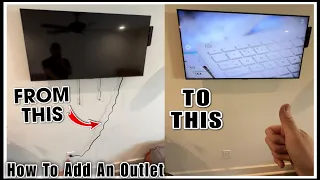 How To Install A Power Outlet Behind A Wall Mounted TV