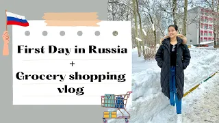 My FIRST DAY in RUSSIA!!!🇷🇺+ Grocery shopping vlog🛒