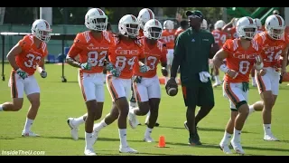 Wide Receiver Drills at Practice