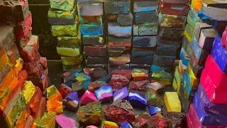 100 dyed blocks of strengthshop chalk / thank you 20k YT / collab with @CrunchyASMR84 💕💕