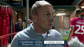 Paul Simpson with Accrington post-match reaction