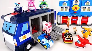 Stop the dinosaurs’ egg bombs! Go Superwings and robocar poli's mobile headquarters! - DuDuPopTOY