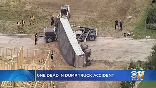 Trailer Overturns Onto Dump Truck's Cab, Killing Driver In Frisco