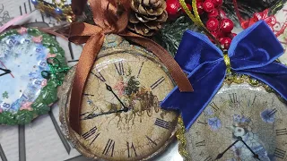 Ёлочные игрушки Часы, из доступных каждому материалов DIY Christmas decorations Clock