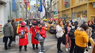 [4K] Seoul City Tour, Myeongdong Shopping Street | Korean Street Foods and Shopping Area