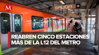 Reabren 5 estaciones más de la Línea 12 del Metro de CdMx