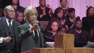 Rev. Al Sharpton at the funeral for Tyre Nichols
