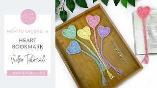 Quick & Easy Heart Bookmark Crochet Pattern | How to Crochet Heart Bookmarks!