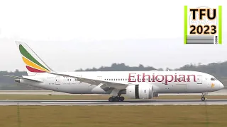 Ethiopian Airlines 787 and 10+ planes land at Chengdu Tianfu INTL (TFU), plane spotting