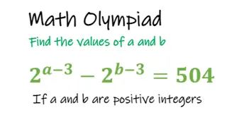 Math Olympiad Problems | 2^a-3- 2^b-3 = 5040 | Find a and b | Fast Tricks |Exponential Equation.