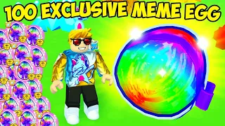 Unboxing 100 Exclusive MEME Eggs In Pet Simulator X