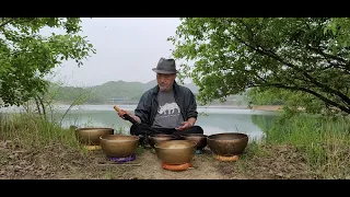 봄날 호숫가에서 싱잉볼명상음악[singing bowl meditation]