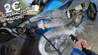 So wäscht man sein Motorrad richtig!😂 2€ Supermoto Wäsche!