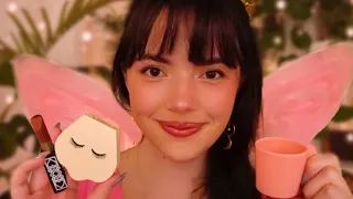 ASMR Fairy Does Your Wooden Makeup 🌸🧚‍♀️ (wooden toys, coffeeshop, layered sounds)