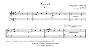 Mozart : Minuet in F Major, K 2