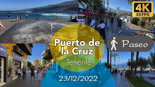 Tenerife - Christmas walk tour of Puerto de La Cruz - 4K