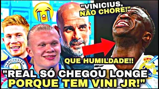 🚨QUE HUMILDADE!! OLHA O QUE GUARDIOLA E OS JOGADORES DO CITY FALARAM DE VINICIUS JR HOJE!