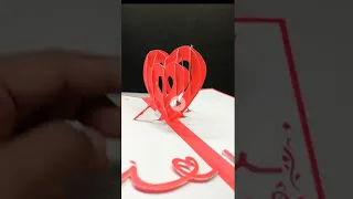 Pop up heart Greeting card | Diy valentines day card for love one. Youtube shorts