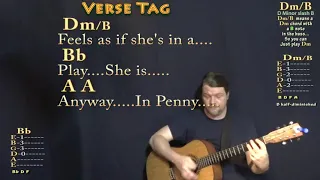 Penny Lane (The Beatles) Guitar Lesson Chord Chart in D with Chords/Lyrics