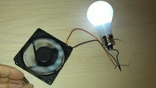 Free Energy Magnet Motor fan used as Free Energy Generator "Free Energy" light bulb!