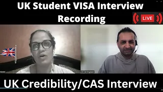 UK student visa Interview Questions & Answers| UK Pre-CAS Interview | Credibility Interview UK