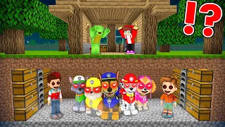 Scary PAW PATROL.EXE Lives Under JJ and Mikey's House in Minecraft - Maizen