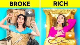 RICH VS BROKE STUDENT In The HOSPITAL || Funny Situations And Crazy Life Hacks by 123GO! CHALLENGE