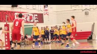 York Lions | Men's volleyball vs. Queen's Gaels - highlights (Jan. 26, 2014)