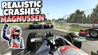 REALISTIC F1 CRASHES KEVIN MAGNUSSEN 2014-2022