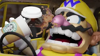 Wario dies in a car crash after spilling coffee on his lap (Animated)