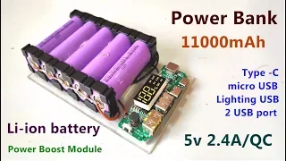 DIY - 11000mAh Mobile Power Bank 5V 2.4A / QC | Multiple Mobile Charger | POWER GEN